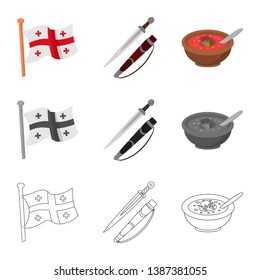 Vector design of culture and sightseeing sign. Set of culture and originality vector icon for stock.