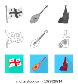 Vector design of culture and sightseeing sign. Set of culture and originality stock symbol for web.
