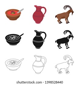 Vector design of culture and sightseeing sign. Collection of culture and originality vector icon for stock.