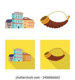 Vector design of culture and sightseeing sign. Set of culture and originality stock symbol for web.