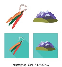 Vector design of culture and sightseeing sign. Collection of culture and originality vector icon for stock.