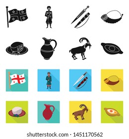 Vector design of culture and sightseeing sign. Set of culture and originality stock vector illustration.