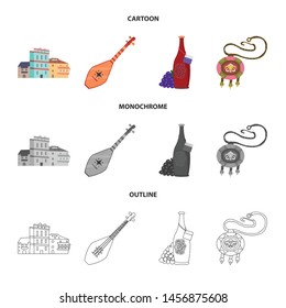 Vector design of culture and sightseeing sign. Set of culture and originality vector icon for stock.