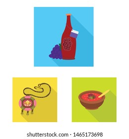 Vector design of culture and sightseeing sign. Collection of culture and originality vector icon for stock.
