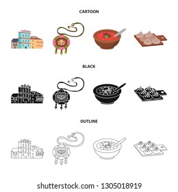 Vector design of culture and sightseeing symbol. Collection of culture and originality stock symbol for web.