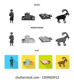 Vector design of culture and sightseeing symbol. Set of culture and originality stock symbol for web.