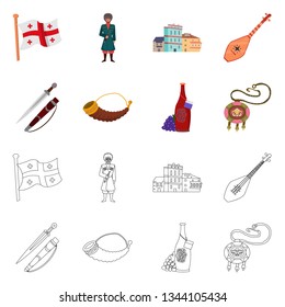 Vector design of culture and sightseeing symbol. Set of culture and originality stock vector illustration.