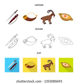 Vector design of culture and sightseeing symbol. Set of culture and originality vector icon for stock.