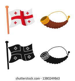 Vector design of culture and sightseeing symbol. Set of culture and originality stock symbol for web.