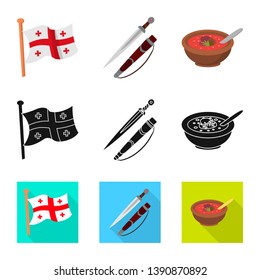Vector design of culture and sightseeing symbol. Set of culture and originality vector icon for stock.