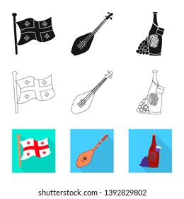 Vector design of culture and sightseeing symbol. Set of culture and originality vector icon for stock.