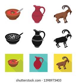Vector design of culture and sightseeing symbol. Set of culture and originality stock symbol for web.