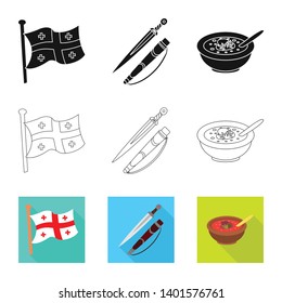 Vector design of culture and sightseeing symbol. Set of culture and originality vector icon for stock.