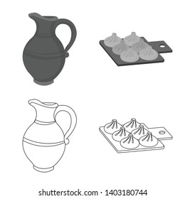 Vector design of culture and sightseeing symbol. Set of culture and originality stock symbol for web.