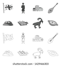 Vector design of culture and sightseeing symbol. Collection of culture and originality stock symbol for web.