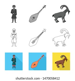 Vector design of culture and sightseeing symbol. Set of culture and originality vector icon for stock.