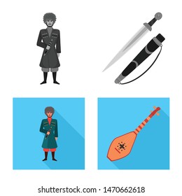 Vector design of culture and sightseeing symbol. Set of culture and originality vector icon for stock.