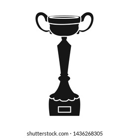 Vector design of cup and winner sign. Collection of cup and bowl stock vector illustration.