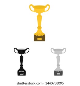 Vector design of cup and winner sign. Collection of cup and bowl stock vector illustration.