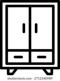 Estilo de ícone do armário de design de vetor