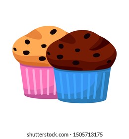Vector design of cupcake and birthday logo. Graphic of cupcake and cake vector icon for stock.