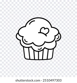 Diseño de Vector de cupcake. Concepto de productos recién horneados.
