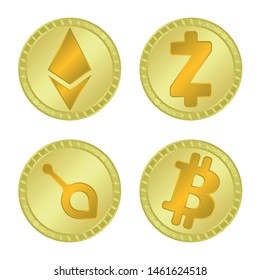 Vector design of currency and bitcoin sign. Collection of currency and internet vector icon for stock.