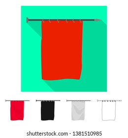Vector design of curtain and banner sign. Set of curtain and wall stock symbol for web.