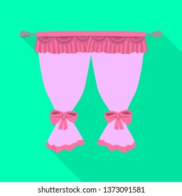 Vector design of curtain and window icon. Set of curtain and jalousie stock vector illustration.