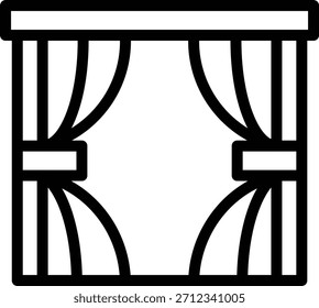 Estilo de icono de cortinas de diseño de Vector