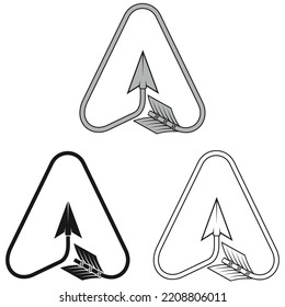 Diseño vectorial de la flecha curvada con forma de cursor