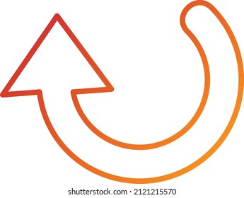 Vector Design Curved Up Icon Style