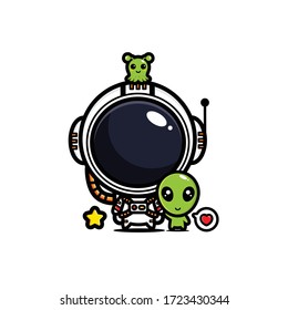 Vector design of cute astronaut characters