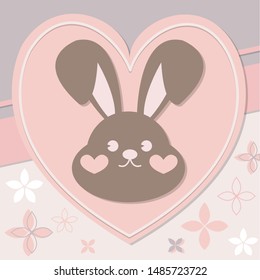 Vector Design of Cute Bunny Rabbit Characters- Advertising Poster or Flyer Template - Vector.