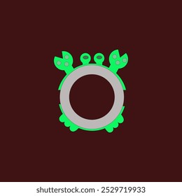 Vector design of cute crab toy on dark red background. Suitable for children's concepts, character illustrations, and educational toy products with an attractive marine theme. eps 10
