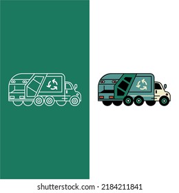 vector design of a cute garbage transport car with an attractive color, can be used as an icon