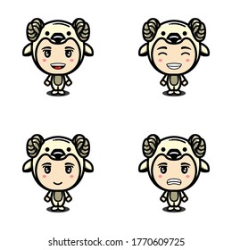 vector design of a cute goat. Suitable for mascots, logos or design purposes