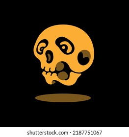 vector design, cute human skull, very suitable to be used as a sticker, printed on clothes, or wallpaper.