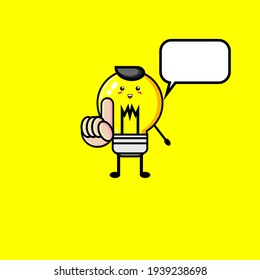 Vector design of cute lamp character having fingers