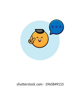 Vector design of cute orange characters making cute poses