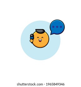 Vector design of cute orange characters singing