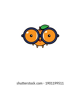 Vector design of cute orange wearing glasses