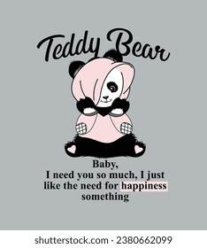 vector design cute panda bear illustration art
