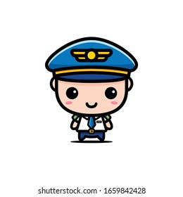 vector design of cute pilot characters