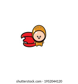 Vector design of cute potato mascot in red robe