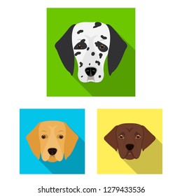 Vector design of cute and puppy icon. Set of cute and animal stock vector illustration.
