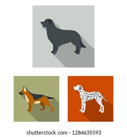 Vector design of cute and puppy sign. Collection of cute and animal stock symbol for web.