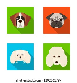 Vector design of cute and puppy sign. Collection of cute and animal vector icon for stock.