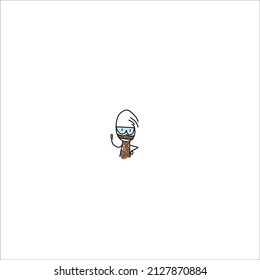Vector design of cute stickman in brown mask