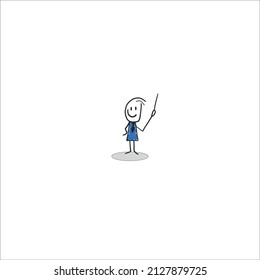 
Vector design of Cute stickman holding stick